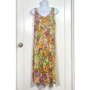 Vintage Jams World Hula Moon Rosanna Floral Sundress Hawaiian Tropical Size XL